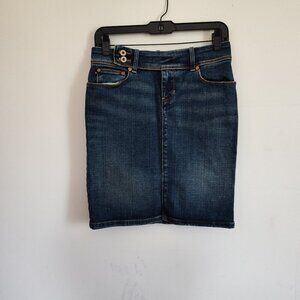 Ladies SZ 28 Polo Ralph Lauren Distressed Denim Skirt